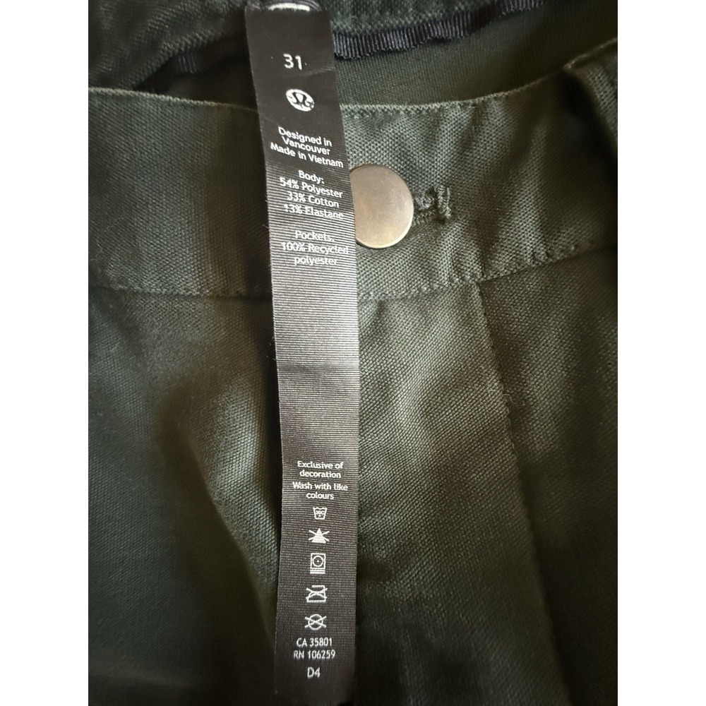 Lululemon ABC Slim Pants 32x30 Olive Warpstreme 5 Pocket Mens - Picture 9 of 10